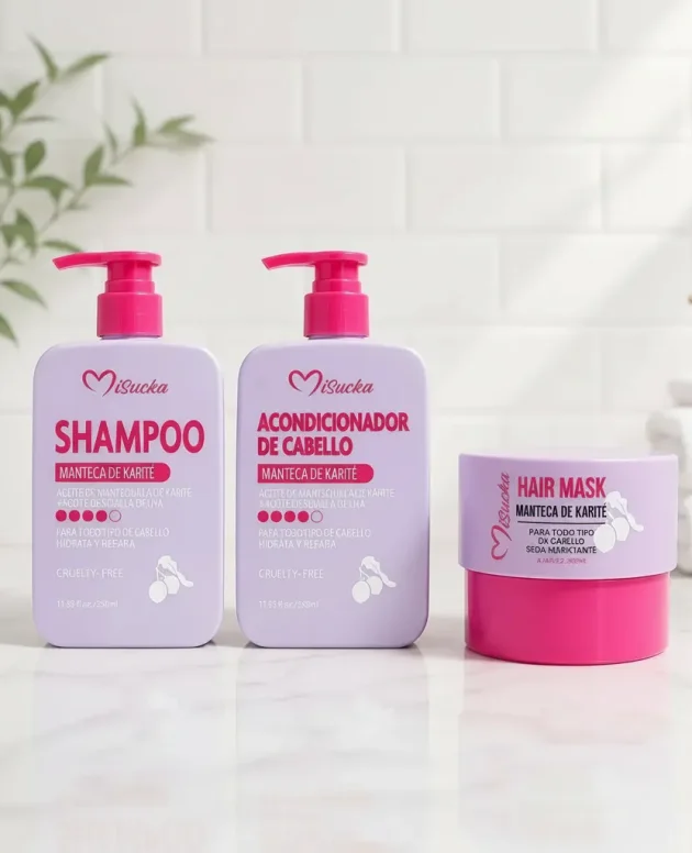 Kit Misucka Manteca de Karité + Uva Shampoo + Acondicionador + Mascarilla 900 ml