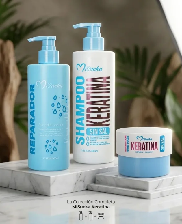 Kit Misucka Keratina Sin Sal Shampoo + Acondicionador + Mascarilla