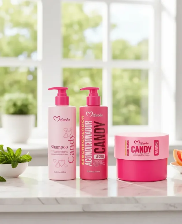 Kit Misucka Candy Sebo Regulador Shampoo + Acondicionador + Mascarilla